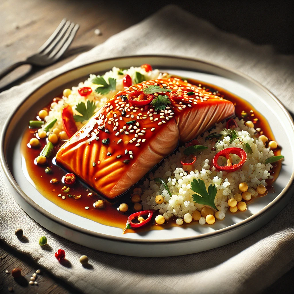 Sweet and sour Salmon with couscous