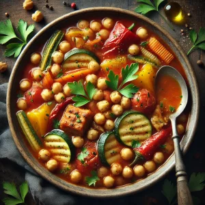 Chickpeas Soup with vegetables