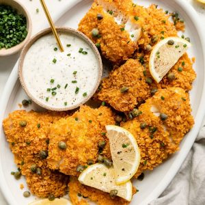 Fish Schnitzel With Aioli Sauce