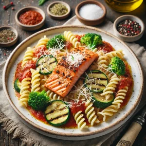 Fusilli Salmon Zucchini