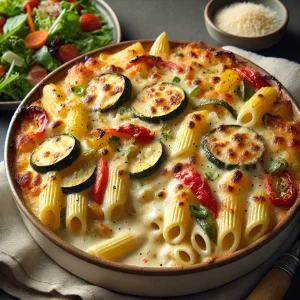 Gratin Pasta with mixed vegetables