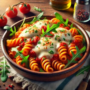 Pasta Napoletana with Spicy Tomato Sauce and Mozzarella