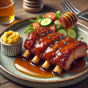 Pork Ribs with Mustard and Honey Sauce