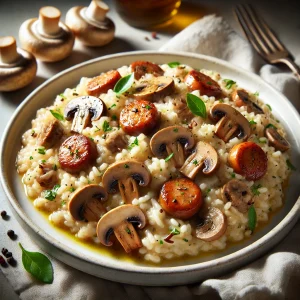 Risotto with salsiccia and mushrooms