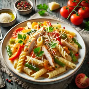 Pasta With Chicken in Pepper Cream