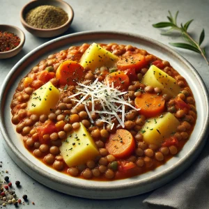 Lentils stew with potatoes