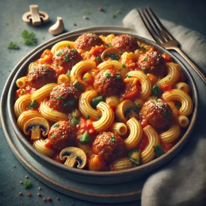 Macaroni with meatballs