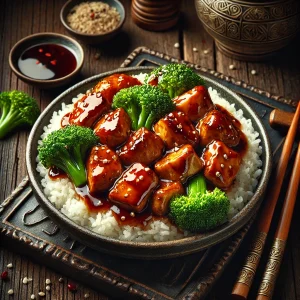 Chicken teriyaki with rice